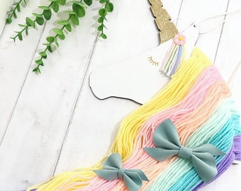 Rainbow Unicorn hair bow holder