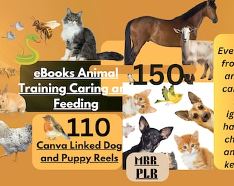 150 Pet Care and Training eBooks 110 Dog and Puppy Digital Reels MMR and PLR Products