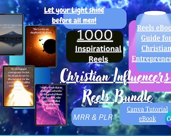 Christian Influencer Digital Bundle 1000 Inspirational Reels with Reels Guide for Christian Entrepreneurs MRR PLR Devotional Faith Videos