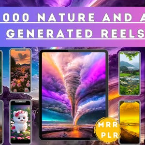 1000+ Nature and AI Generated Reels Videos - Faceless Videos TikTok Instagram YouTube Shorts / MRR + PLR/Re-sell/Passive Income