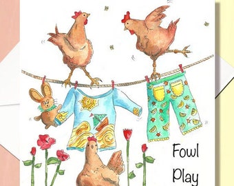 Chicken Card, Chicken Birthday Card, Pun Card, Greetings Card, Chicken Card, Funny Chicken Card Card