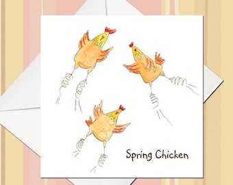 Chicken Birthday Card, Pun Card, Funny Chicken Card, Chicken Greeting Card, Greetings Card, Fun Card