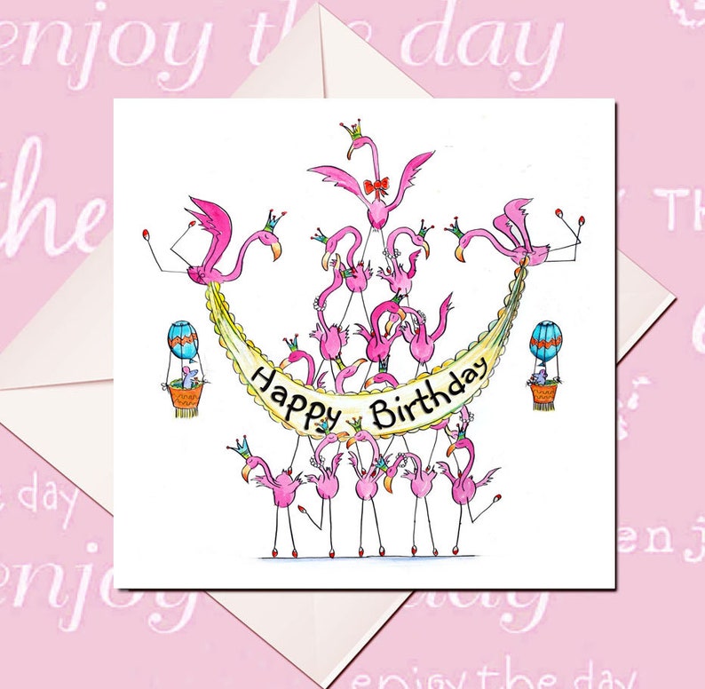 Flamingo Geburtstagskarte alles Gute zum Geburtstag Karte Etsy