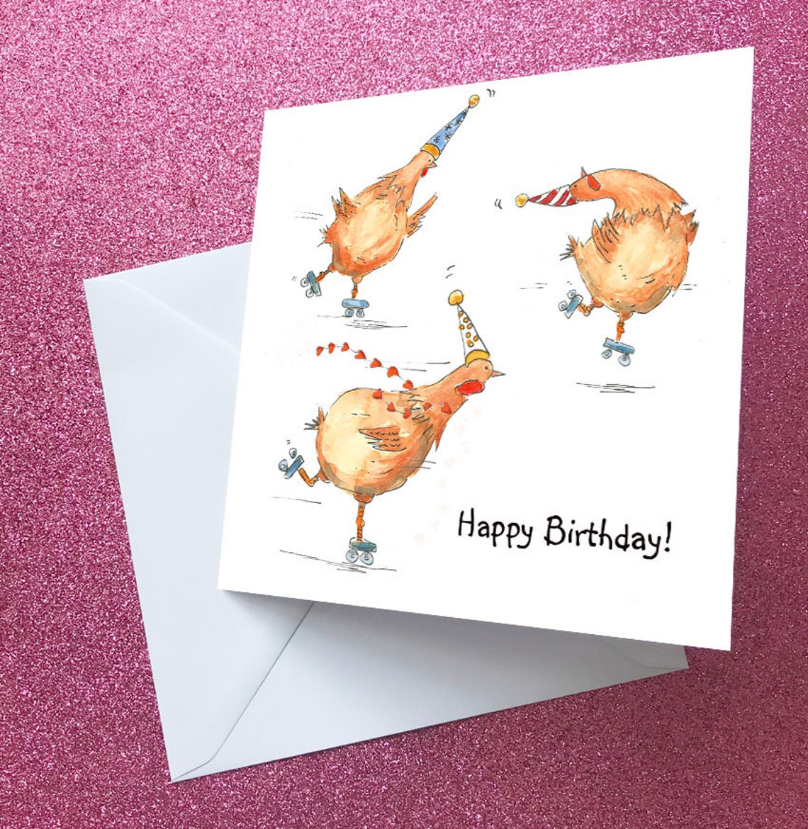 Huhn Geburtstagskarte Huhn Karte Pun Karte Pack 3 Karten Etsy Schweiz