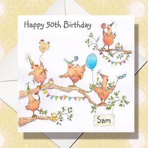 Carte d'âge d'âge - carte de fête - carte d'âge de poulet - 30 - 40 - 50 - 60 - 70 ans - carte d'anniversaire d'étape - carte de poulet - carte personnalisée