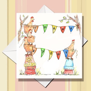 Carte de remerciement, carte de remerciement poulet, carte de remerciement d'un ami, merci