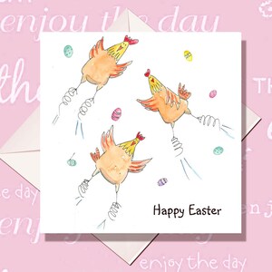 Carte de Pâques - Poulet de Pâques - Carte drôle de Pâques - Carte de printemps - Carte pour le printemps - Ballet de Pâques