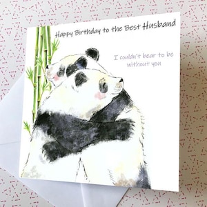 Carte d'anniversaire mari - carte d'anniversaire pour mari - carte d'anniversaire pour lui - carte d'anniversaire ours - carte d'anniversaire petit ami - câlin ours