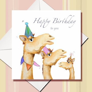 Carte d'anniversaire animal - Carte de chameau - Carte de chameau drôle - Carte de chameau chantant - Carte pour un ami - Carte originale