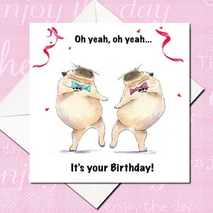 Carte d'anniversaire de carlin, carte de carlin, carte de carlin mignonne, carte de chien, carte d'anniversaire de chien