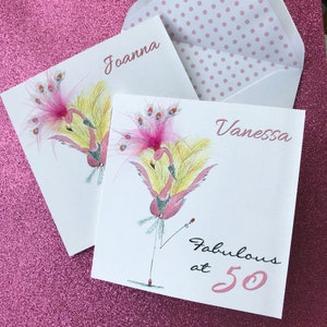 50e carte d'anniversaire - 50e carte Flamant rose - 50e carte d'anniversaire pour femme - carte d'âge - 50e anniversaire - 50e carte - 50e carte personnalisée