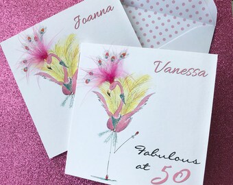 50th Birthday Card - 50th Flamingo Card - 50th Birthday Card for women - Age card - 50th Birthday - 50th Card - 50th Personalised Card