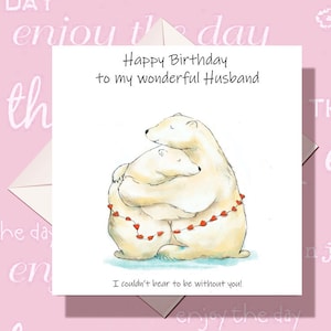 Carte d'anniversaire mari - carte d'anniversaire pour mari - mari merveilleux - meilleur mari - carte pour lui - carte d'anniversaire ours - petit ami