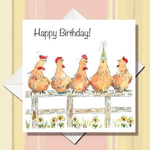 Carte d'anniversaire poulet - carte d'anniversaire - carte de poulet - carte de poulet drôle - carte de poulet mignonne - carte d'anniversaire