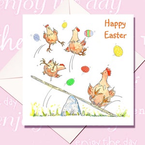 Easter Card, Easter Chicken Card, Easter Funny Card,Spring Card, Card for Spring