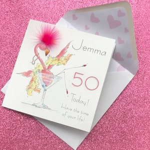 Carte 50e anniversaire - carte 50e anniversaire personnalisée - carte 50e anniversaire pour femme - carte 50e - carte tout âge - 50e carte personnalisée