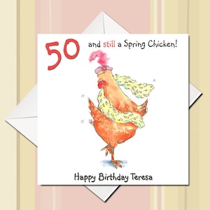 Carte d'anniversaire de poulet, carte d'âge, carte de 50, 60, 70, 80e anniversaire, carte de poulet, carte personnalisée, agrémentée, carte amusante, je l'ai toujours