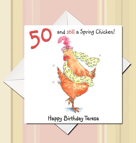 Chicken Birthday Card Age Card 50 60 70 80th Card Etsy UK