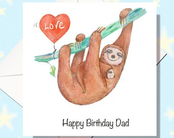 Sloth Fathers Day - Etsy UK