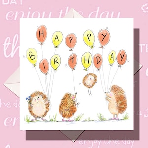 Carte d'anniversaire, carte d'anniversaire hérisson, carte d'anniversaire, carte d'anniversaire drôle, carte hérisson mignonne