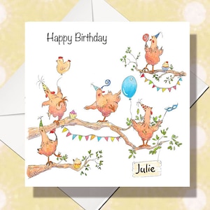 Carte poulet - carte d'anniversaire poulet - carte personnalisée - carte poulet drôle - carte d'anniversaire volaille - carte pour papa, maman ou ami