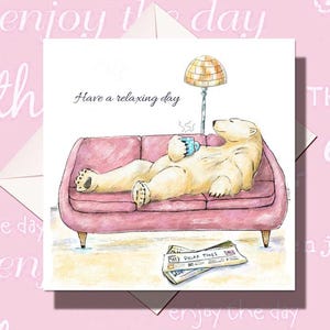 Carte d'anniversaire ours polaire - carte d'ours polaire - carte d'anniversaire - carte de détente - anniversaire de détente - carte d'ours - carte d'ours drôle