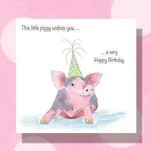 Pink Pig Birthday Card: Pun Greetings