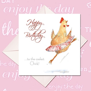 Carte d'anniversaire - carte d'anniversaire de poulet - carte de poulet drôle - carte d'oiseau