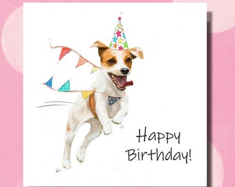 Jack Russell Birthday Card - Dog Birthday Card - Jack Russell Card - Dog Birthday Card - Card for Dog Mum - Card for Dog Dad