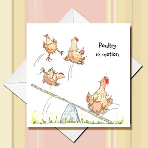 Carte poulet, jeu de mots, carte de voeux poulet, carte d'anniversaire, carte poulet drôle