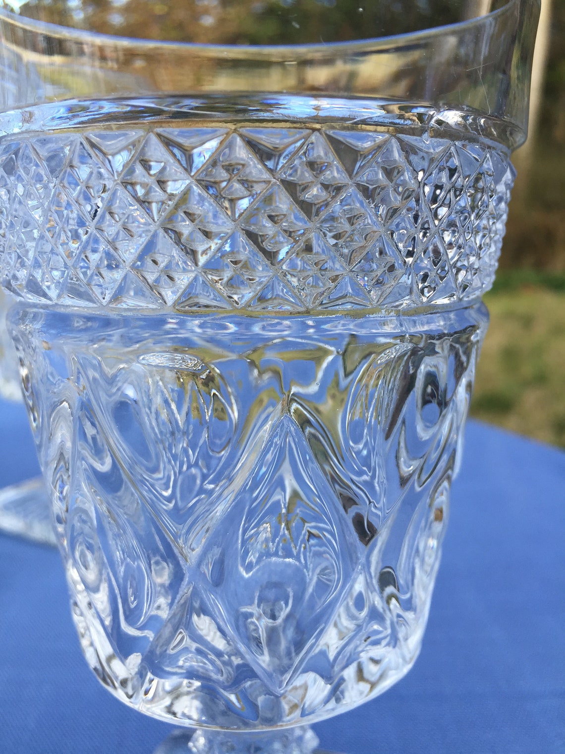 Vintage 8 Imperial Glass Cape Cod Pattern Water Goblets Free Etsy