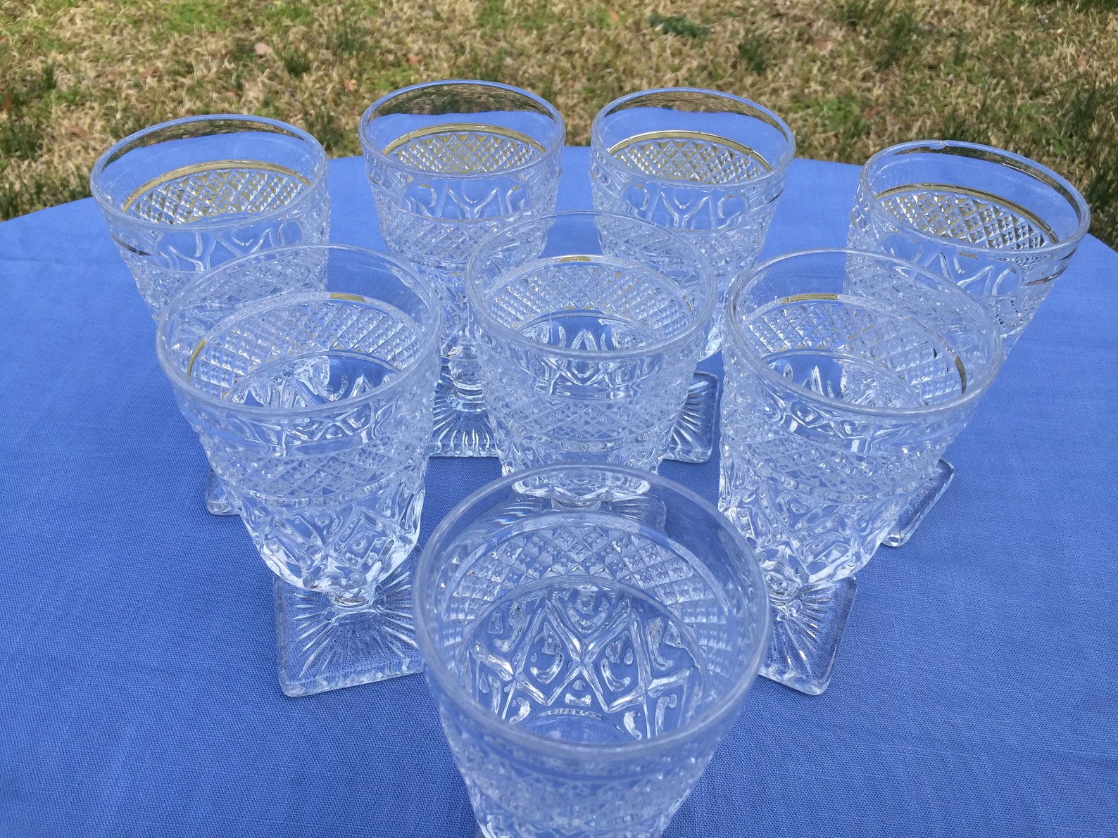 Vintage 8 Imperial Glass Cape Cod Pattern Water Goblets Free Etsy