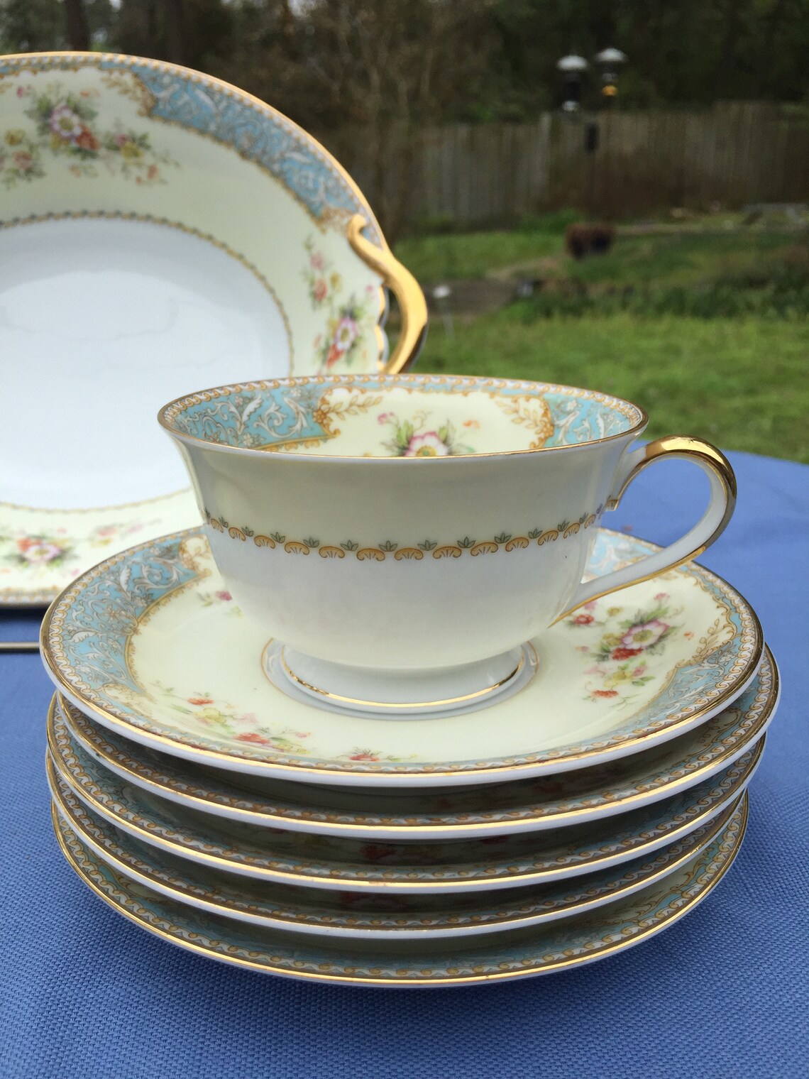 Vintage Noritake Blue Dawn 10 PiecesFree Shipping Etsy