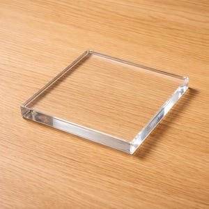 Custom 1/2 inch Thick Clear Acrylic Squares for crafts, cake bases, product riser, engraving
