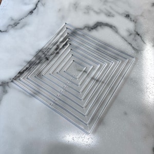 1.5" - 8.5" Square Nested Clear Acrylic Quilting Template