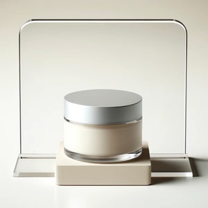 Minimalist Acrylic Display Stand: Clear & White Beauty Product Organizer