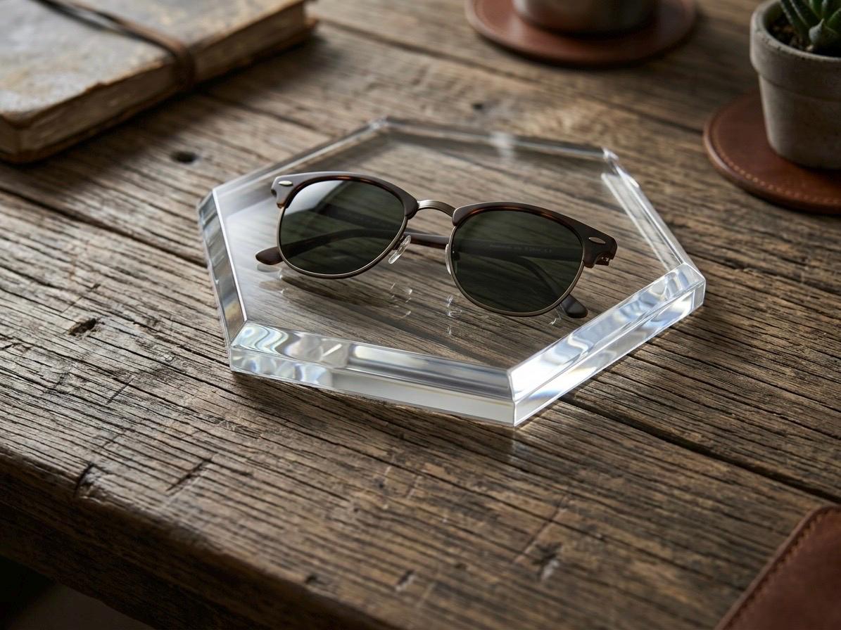 Hexagon Display Riser — Chamfered Edge, 1/2" Thick