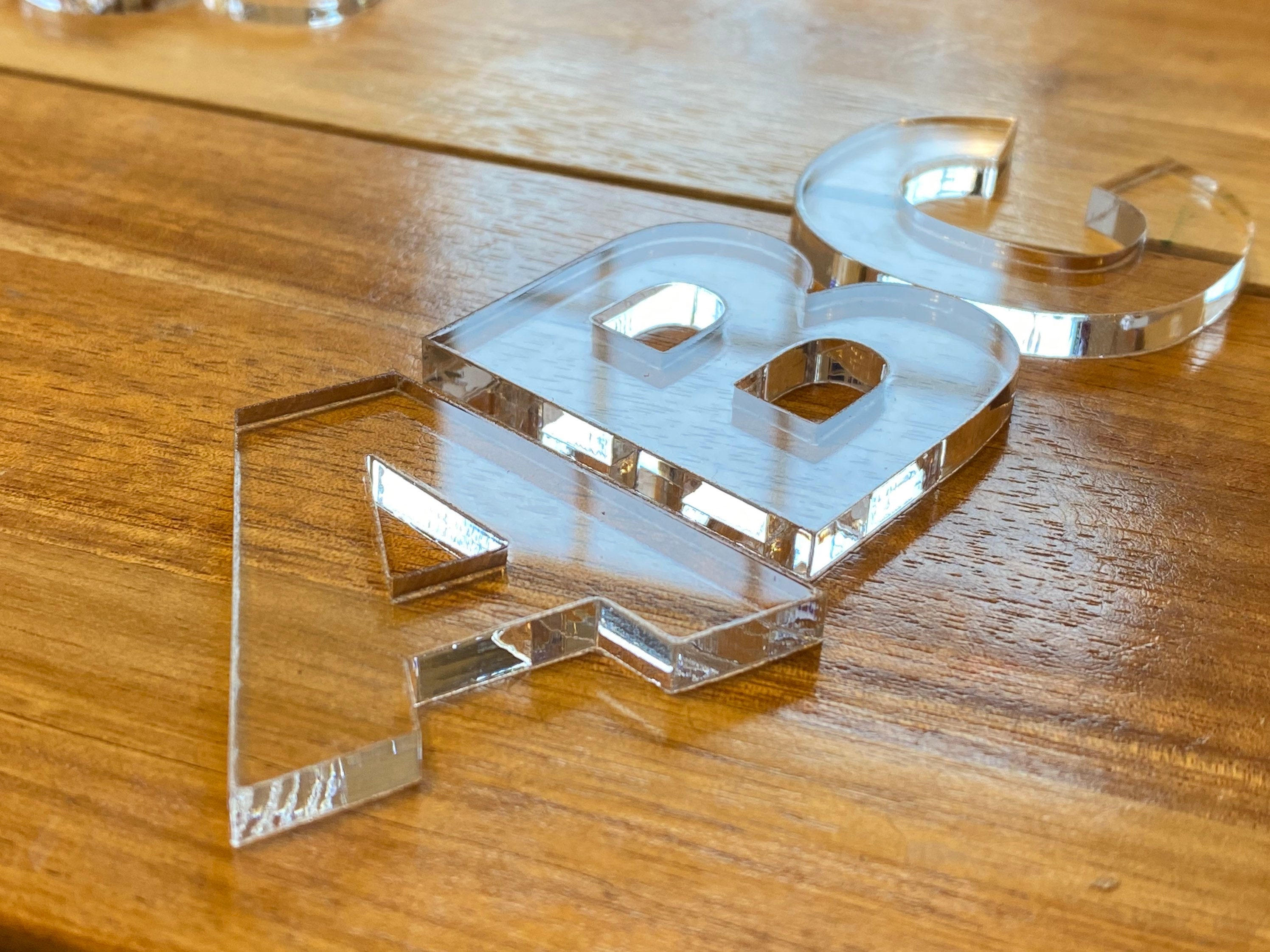 White Acrylic Laser Cut Letters - 1/4'' (6mm) thick