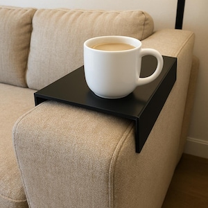 Custom Black Acrylic Armrest Tray: Modern Couch Accessory