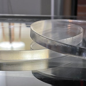 Clear acrylic discs 1/2" thick versatile crafts signs cake bases mineral bases templates table tops transparent precision high-quality creative projects crafting supplies