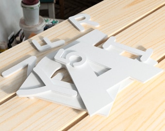Customizable - 1/4" thick White PVC Letters - light weight and affordable  - Multiple font options