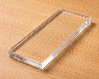 Custom Clear Acrylic Rectangle Base, 1/2 inch Thick Craft Riser, Engraving Panel