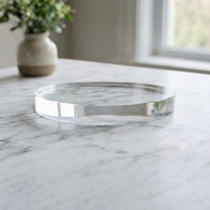 1 Inch Thick Acrylic Round Display Base, Custom Cake Stand Sculpture Pedestal