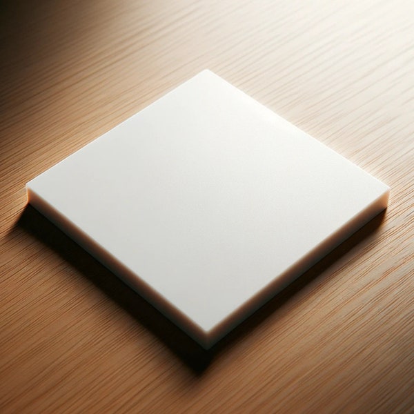 Any Size - 1/2 inch thick white acrylic square sheets