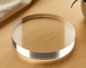 Custom Clear Acrylic Disc | 1/2" Thick Plexiglass Circle for Crafts, Cakes, Displays