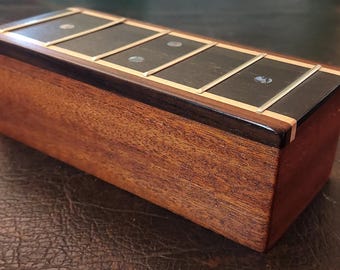 HANDCRAFTED GUITAR PICKBOX, Keepsake Box, Stash Box
