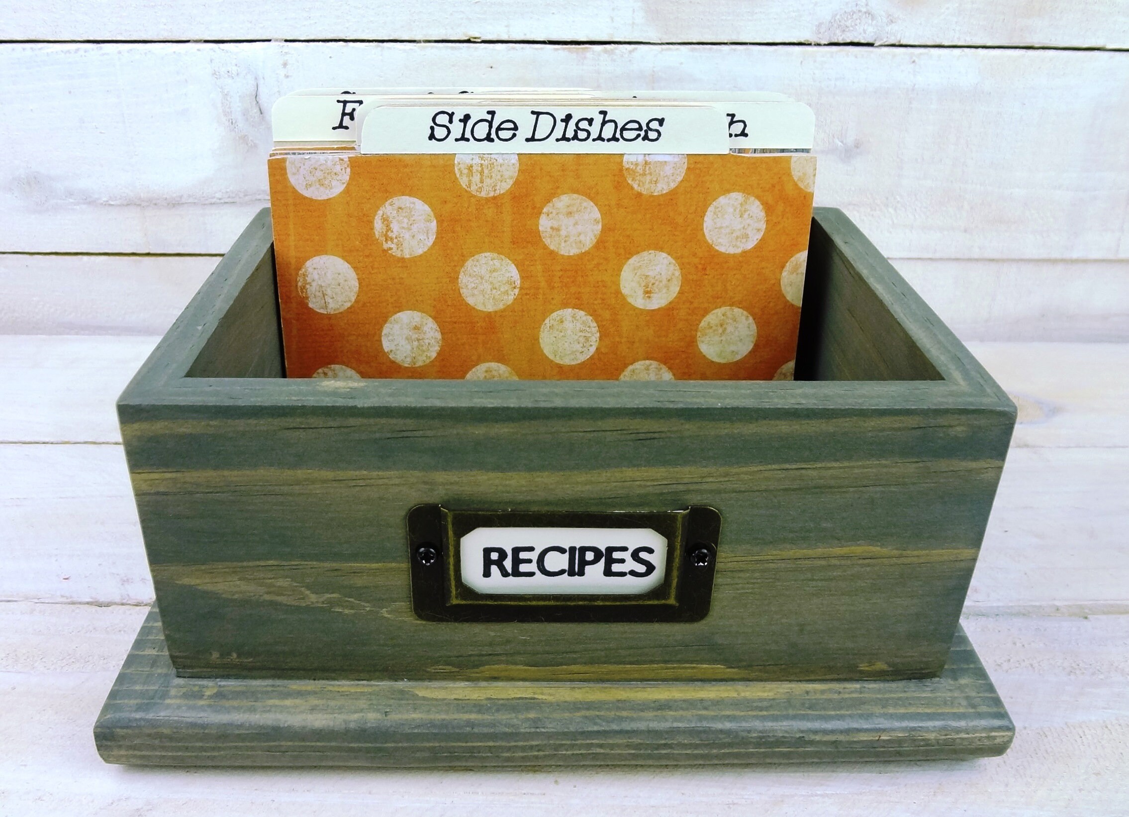 VINTAGE Style Recipe Card Box 6 custom tempered hardboard Etsy