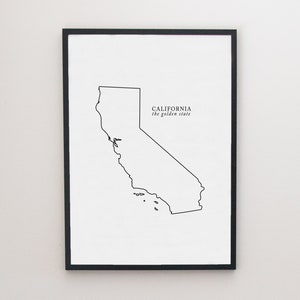 California print // California decor California wall art California state poster state art gift state California map art print image 7