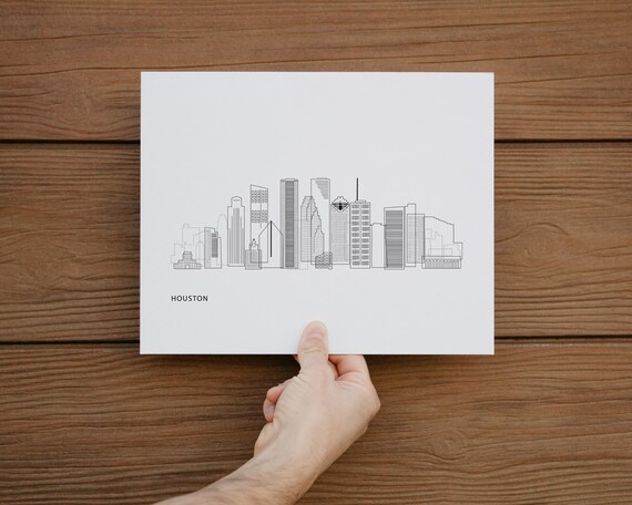 City Print Houston poster, Houston framed print Crawford street Houston Art Print Houston Wall Decor Travel Poster Houston City Print