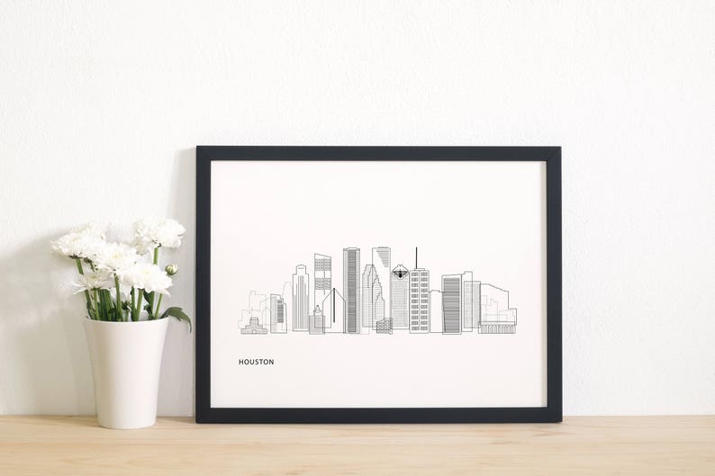 DOWNLOADABLE City of Houston Tx Map Print Downtown Houston Etsy